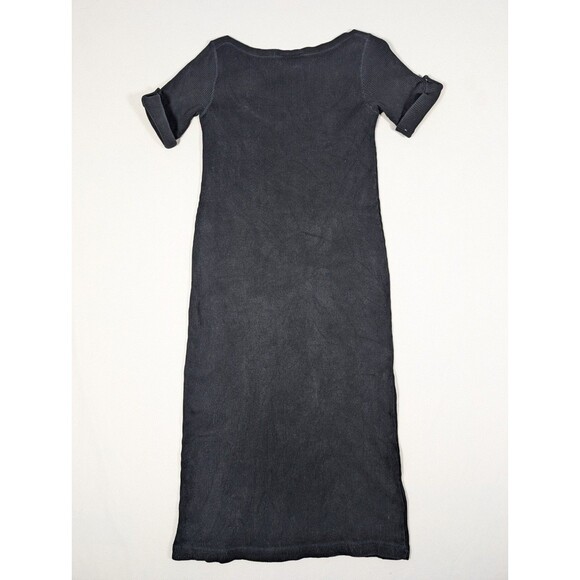 Lauren Ralph Lauren Maxi Dress Ribbed Knit Black Sz S Teacher Work Minimalist - Picture 3 of 6